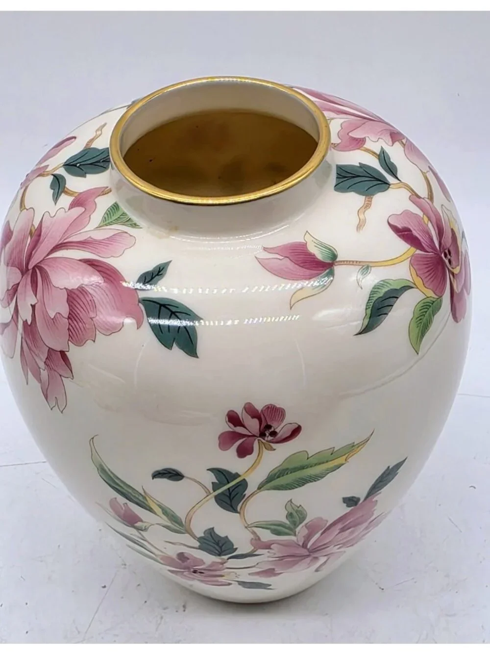 Lenox Small 6.25” Vase Barrington Collection Floral Pink Peonies Made in USA